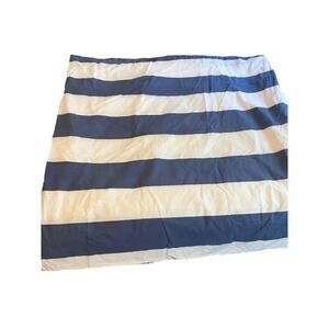 Pottery Barn Kids F/Q Queen Rugby Stripe Duvet Cover Sham Set Navy Whit